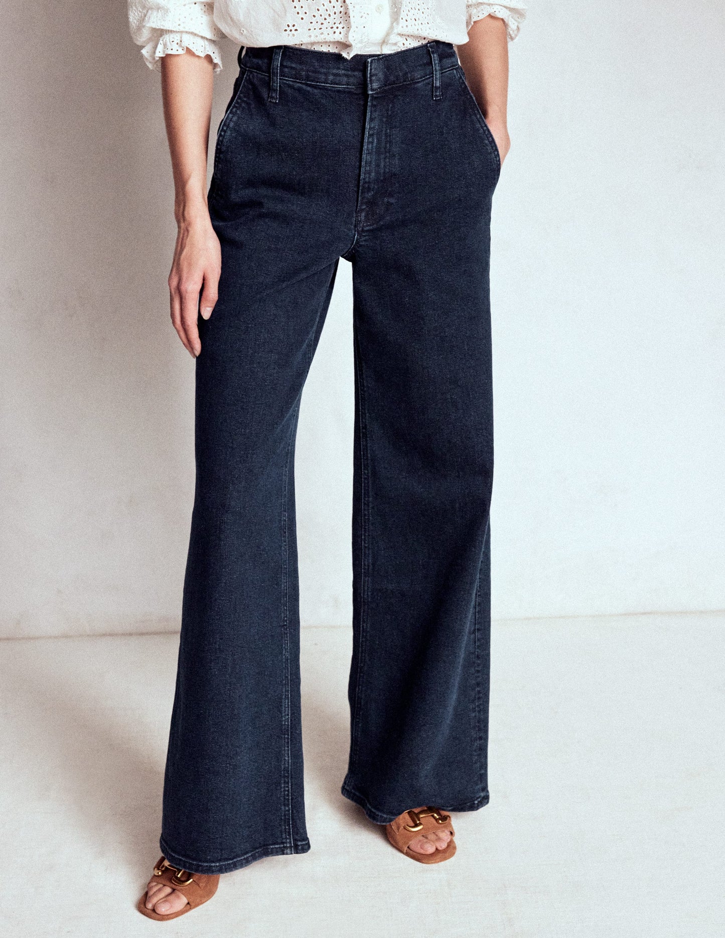 High Rise Clean Wide Jeans-Dark Vintage