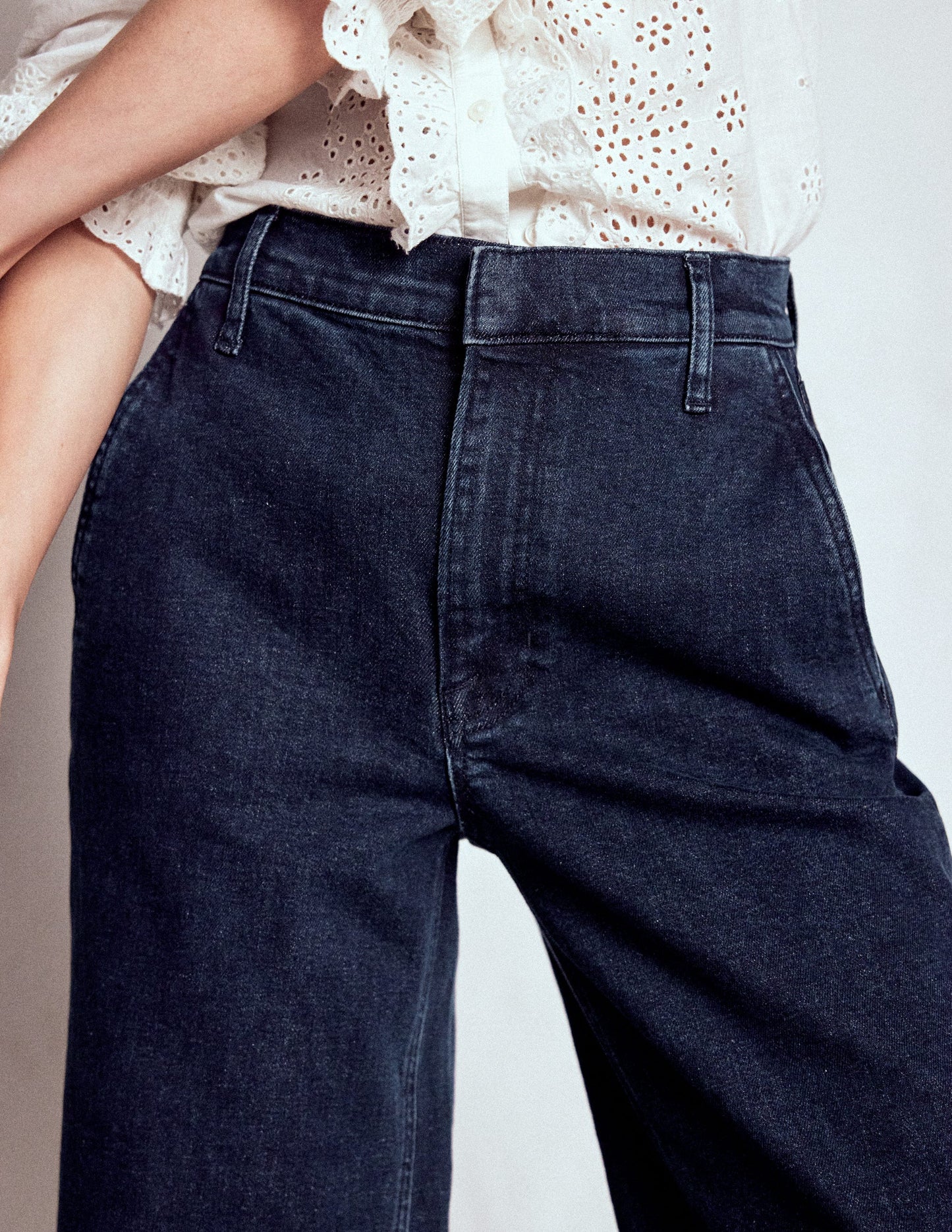 High Rise Clean Wide Jeans-Dark Vintage