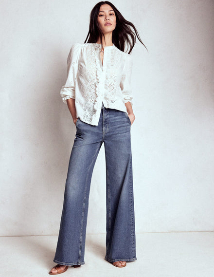 Weit geschnittene Jeans mit hohem Bund-Medium Vintage