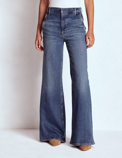 High Rise Clean Wide Jeans-Mid Vintage-6