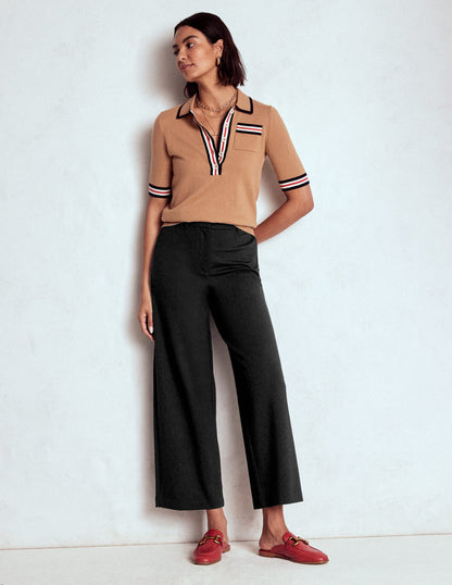 Belgravia Verkürzte Ponte-Hose-Schwarz-1
