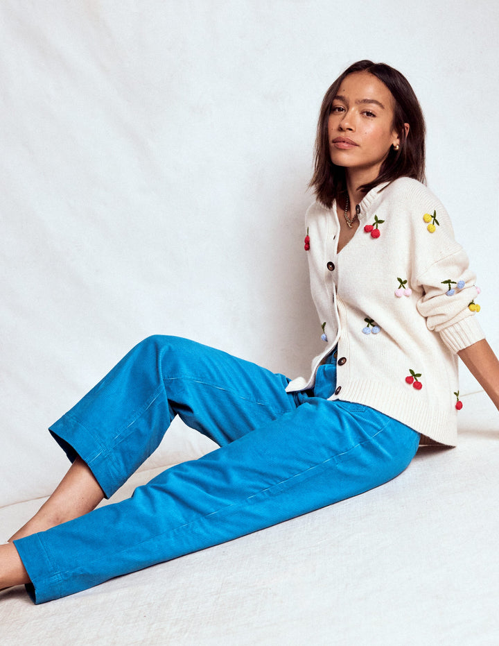 Pantalon Primrose en velours côtelé-Bleu vif