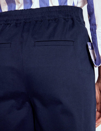 Verkürzte Hose zum Hineinschlüpfen-Marineblau-3
