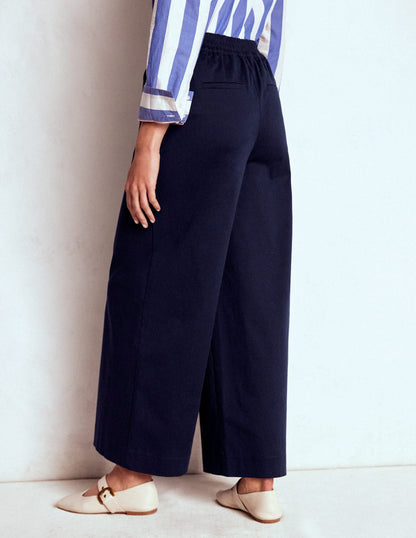 Verkürzte Hose zum Hineinschlüpfen-Marineblau-4