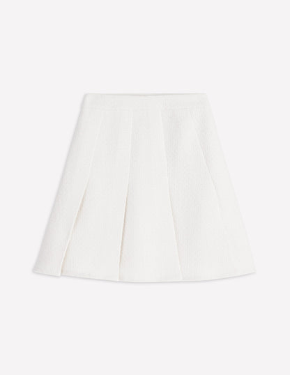 Jupe virevoltante texturée-Blanc-6