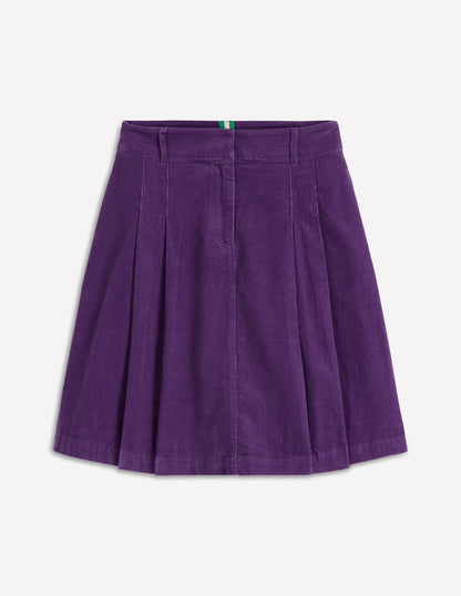 Jupe plissée en velours côtelé-Violet mystique-5