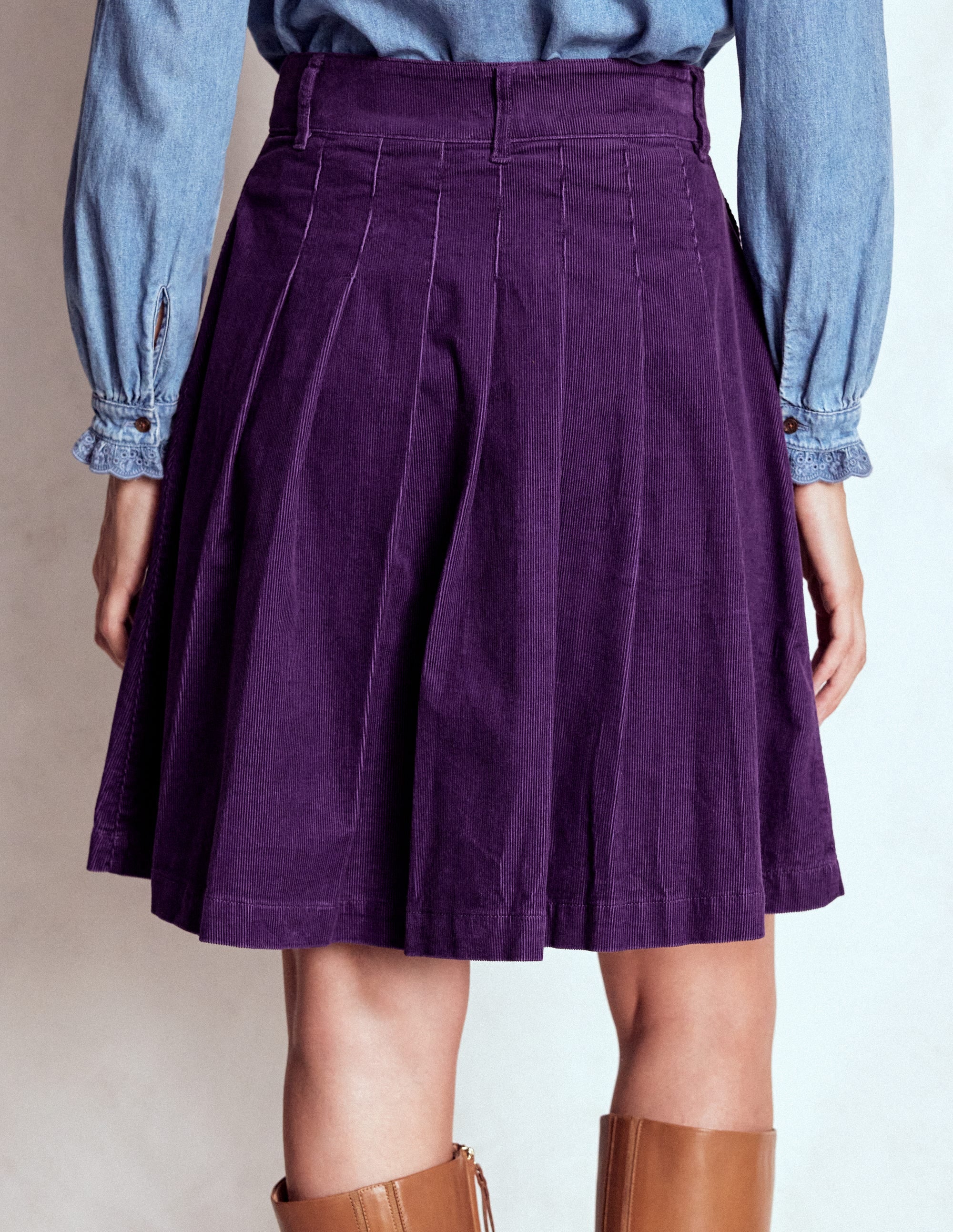 Plissierter Cordrock-Mystisches Violett - Image 3