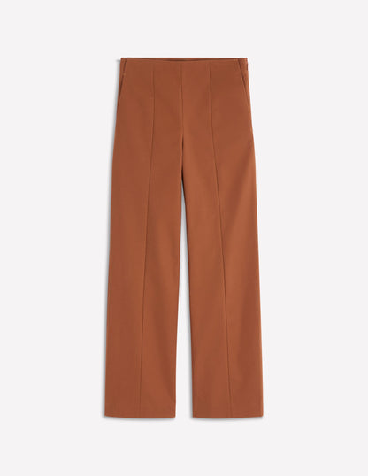 Elegante 7/8-Hose-Rotbraun-6