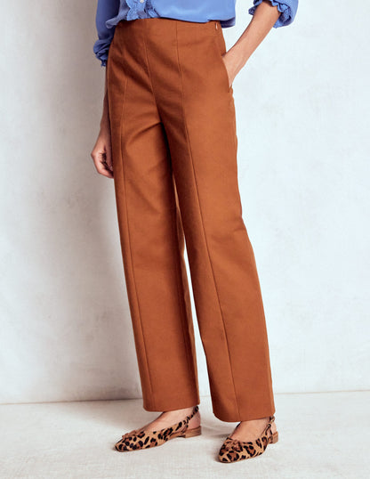 Elegante 7/8-Hose-Rotbraun-4