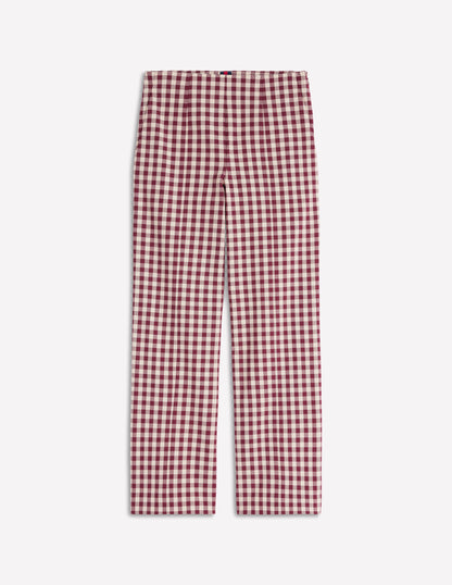 Elegante 7/8-Hose-Portwein Vichykaro-6