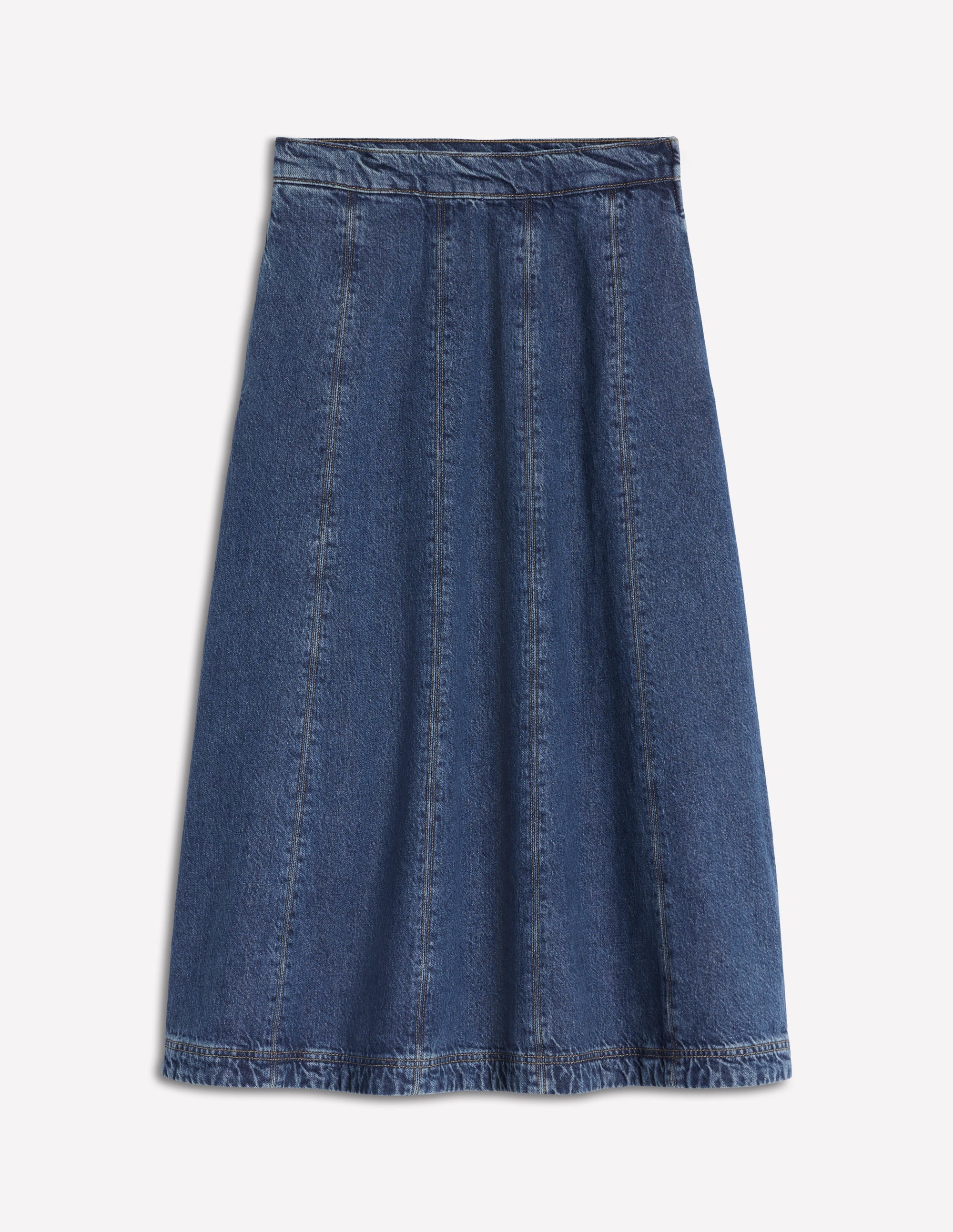 Joy Panelled Denim Skirt-Mid Wash | Boden EU