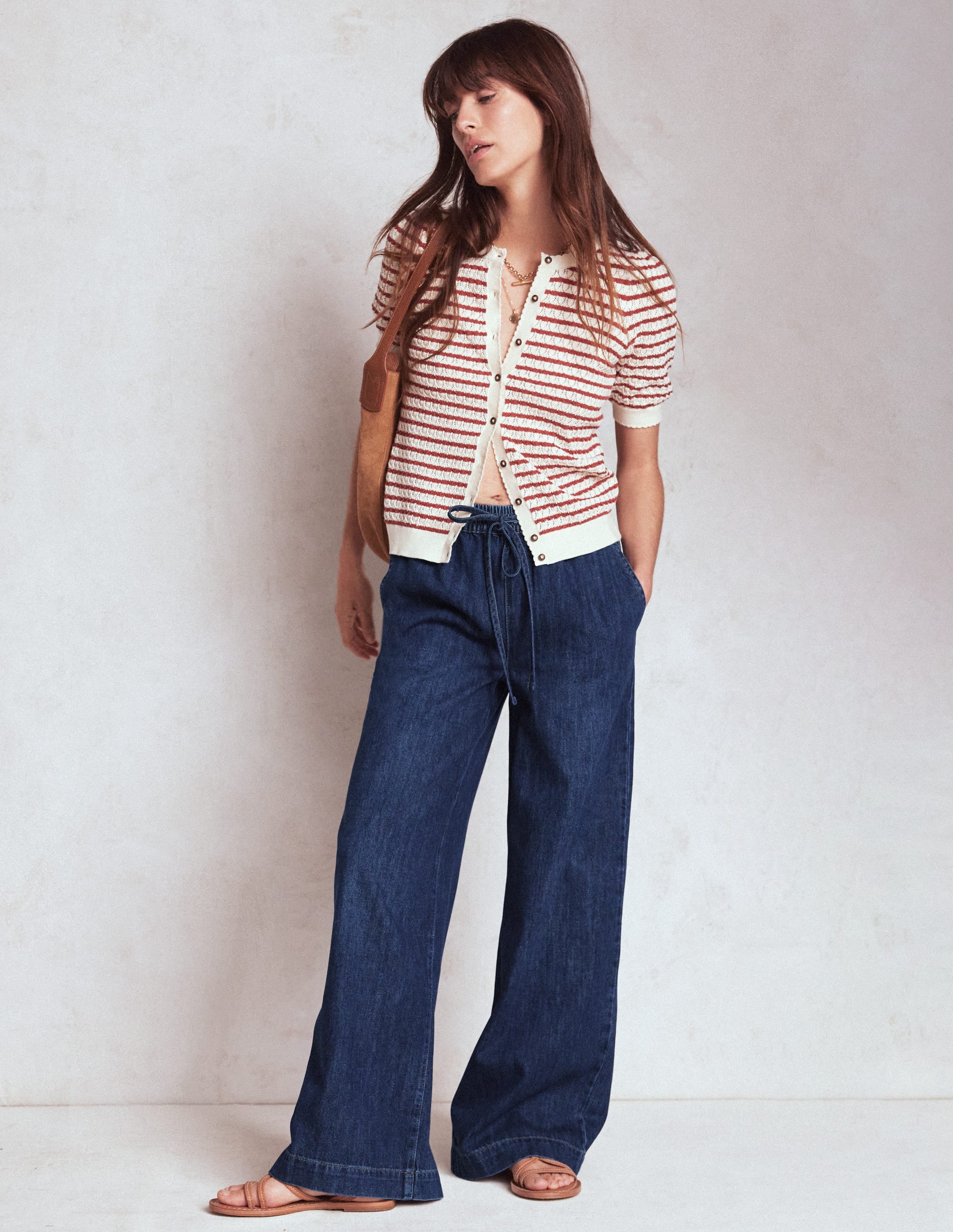 Jeans mit Kordelzug-MITTLERE WASCHUNG - Image 1