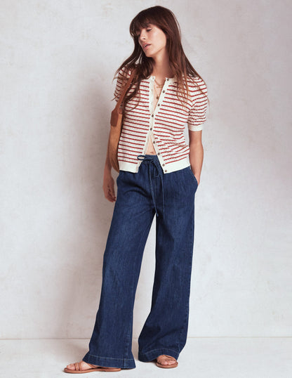 Jeans mit Kordelzug-MITTLERE WASCHUNG-1