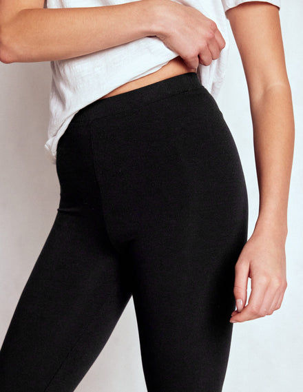 Jersey-Leggings mit hohem Bund-Schwarz