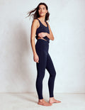 Legging taille haute en jersey-Bleu marine