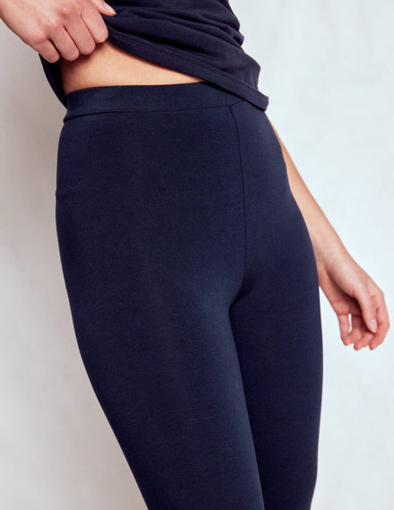 Jersey-Leggings mit hohem Bund-Marineblau