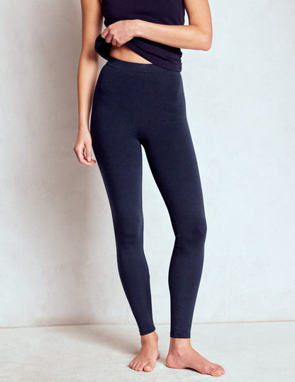 Jersey-Leggings mit hohem Bund-Marineblau-4