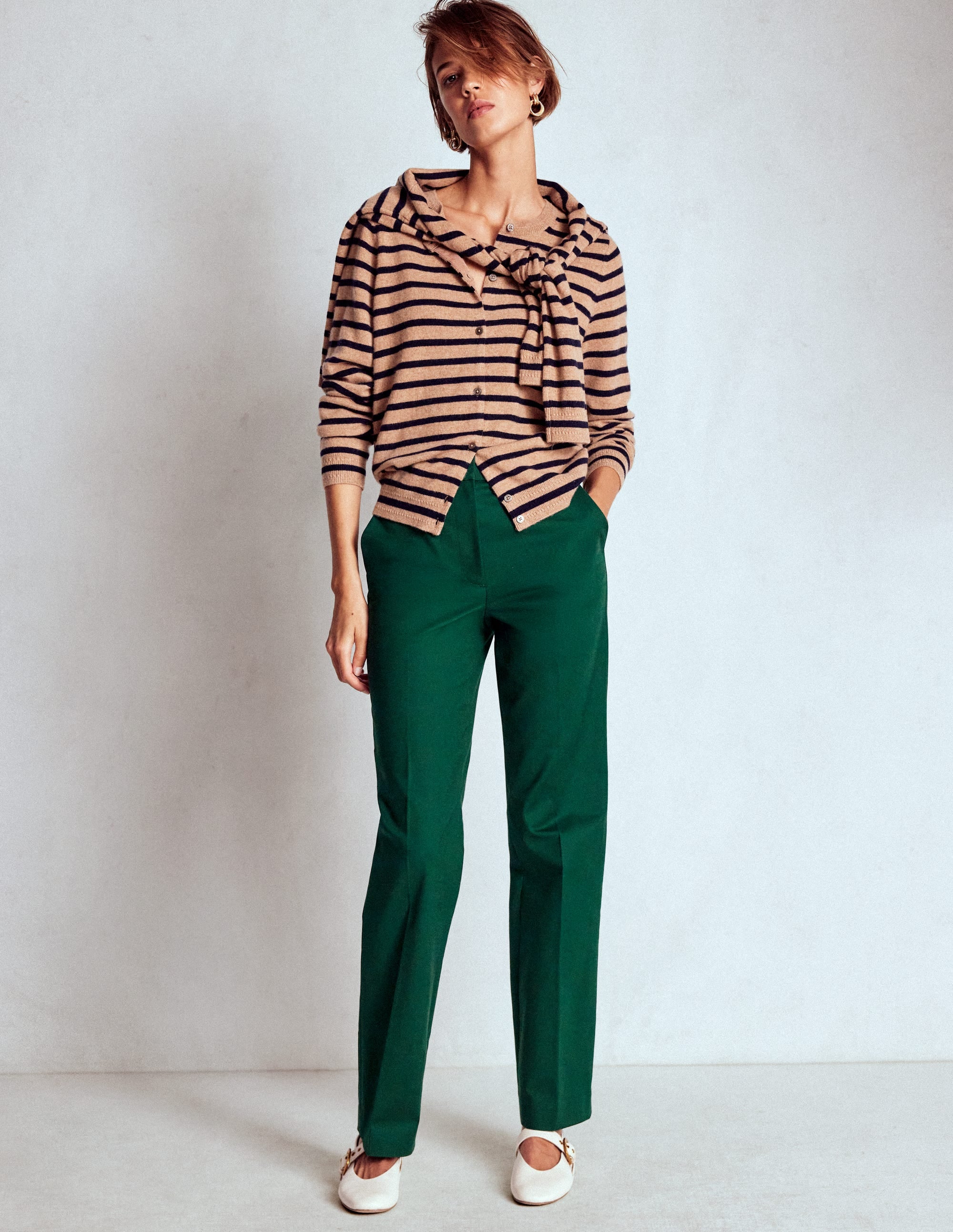 Pantalon Canonbury coupe longue-Émeraude profond - Image 1
