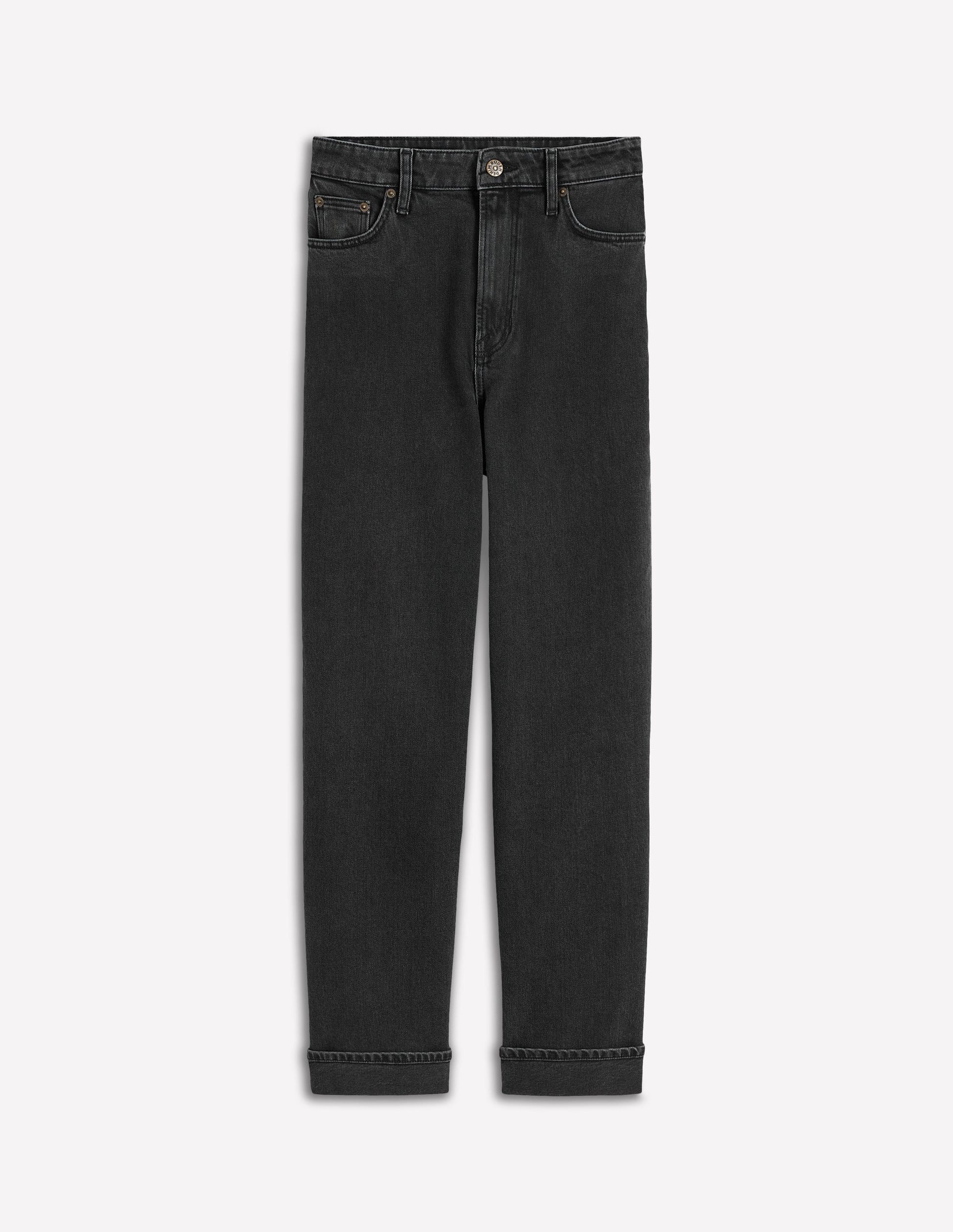 Bequeme, mittelhohe Stretch-Jeans-Verwaschenes Schwarz-6