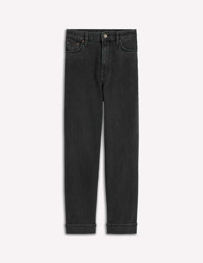 Bequeme, mittelhohe Stretch-Jeans-Verwaschenes Schwarz-6