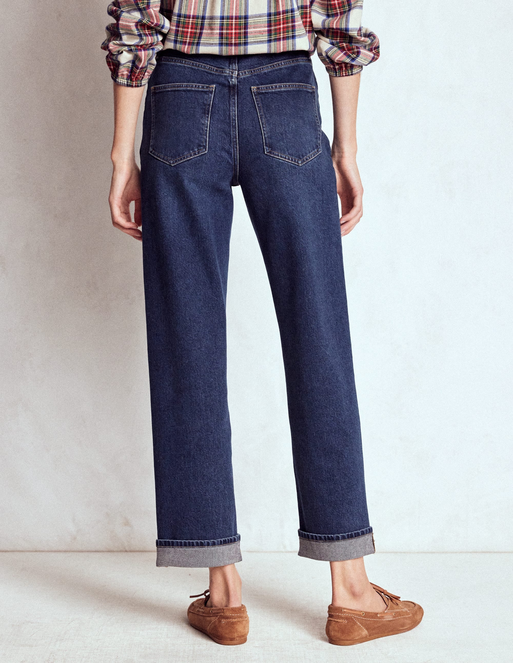 Jeans mit mittelhohem Bund und geradem Bein-Dunkles Vintageblau - Image 3