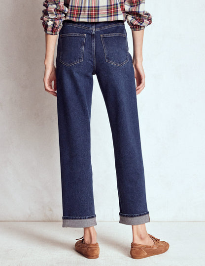 Bequeme, mittelhohe Stretch-Jeans-Dunkles Vintageblau-3