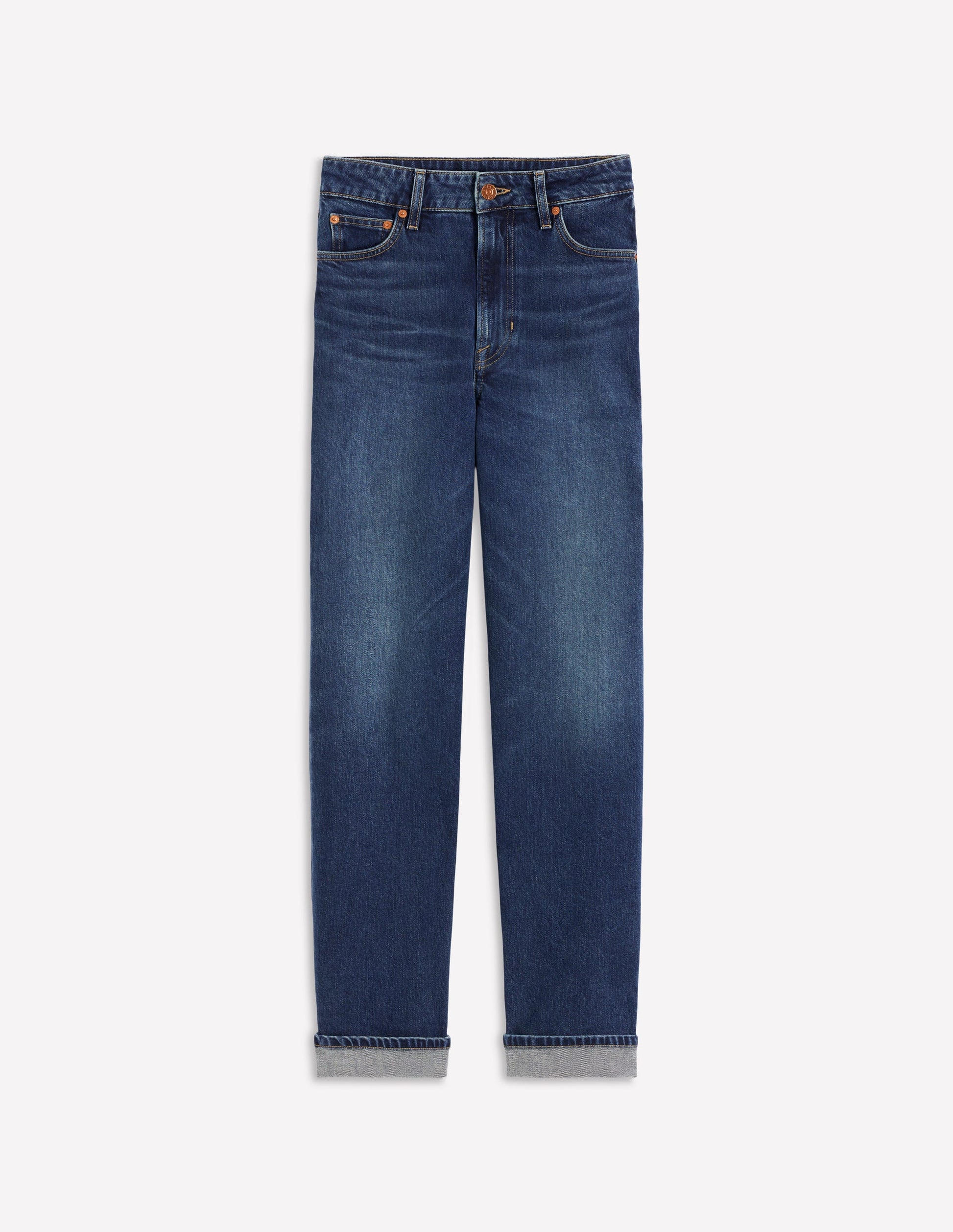 Bequeme, mittelhohe Stretch-Jeans-Dunkles Vintageblau-6
