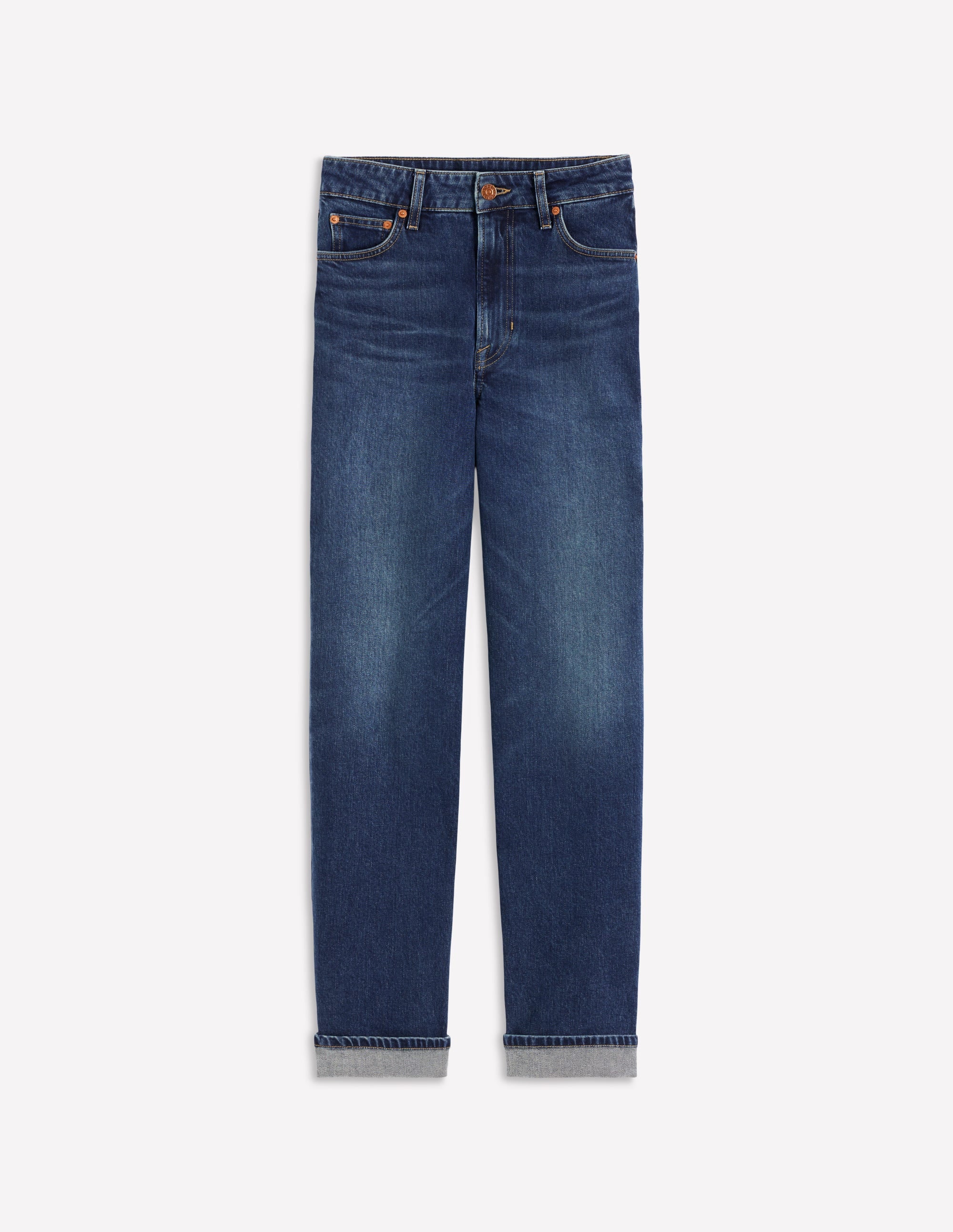 Jeans mit mittelhohem Bund und geradem Bein-Dunkles Vintageblau - Image 6