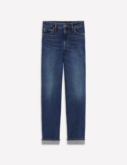 Bequeme, mittelhohe Stretch-Jeans-Dunkles Vintageblau-6