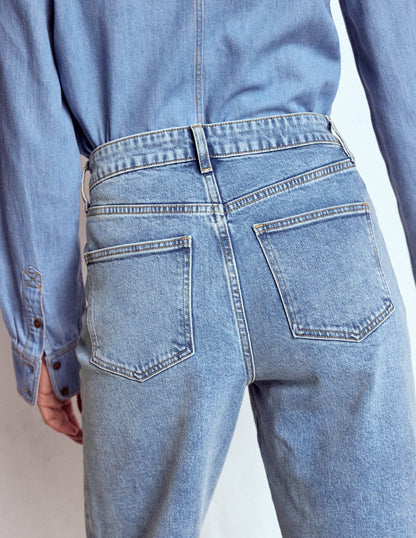 Bequeme, mittelhohe Stretch-Jeans-Ausgeblichene Optik-3