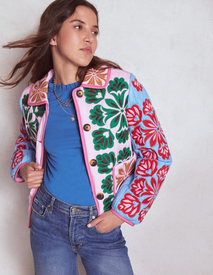 Superweiches Oberteil mit Rüschendetail-Frühlingswiese