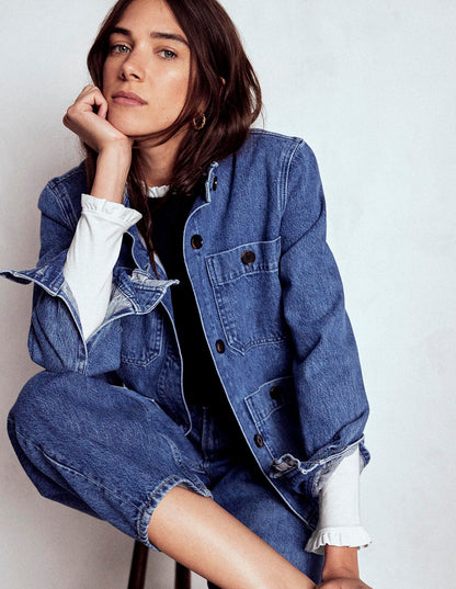 Superweiches Oberteil mit Rüschendetail-Weiß-1