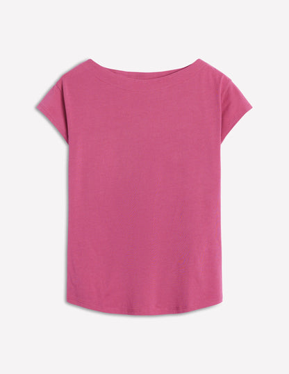 Superweiches T-Shirt mit U-Boot-Ausschnitt-Violette Zwetschge-5