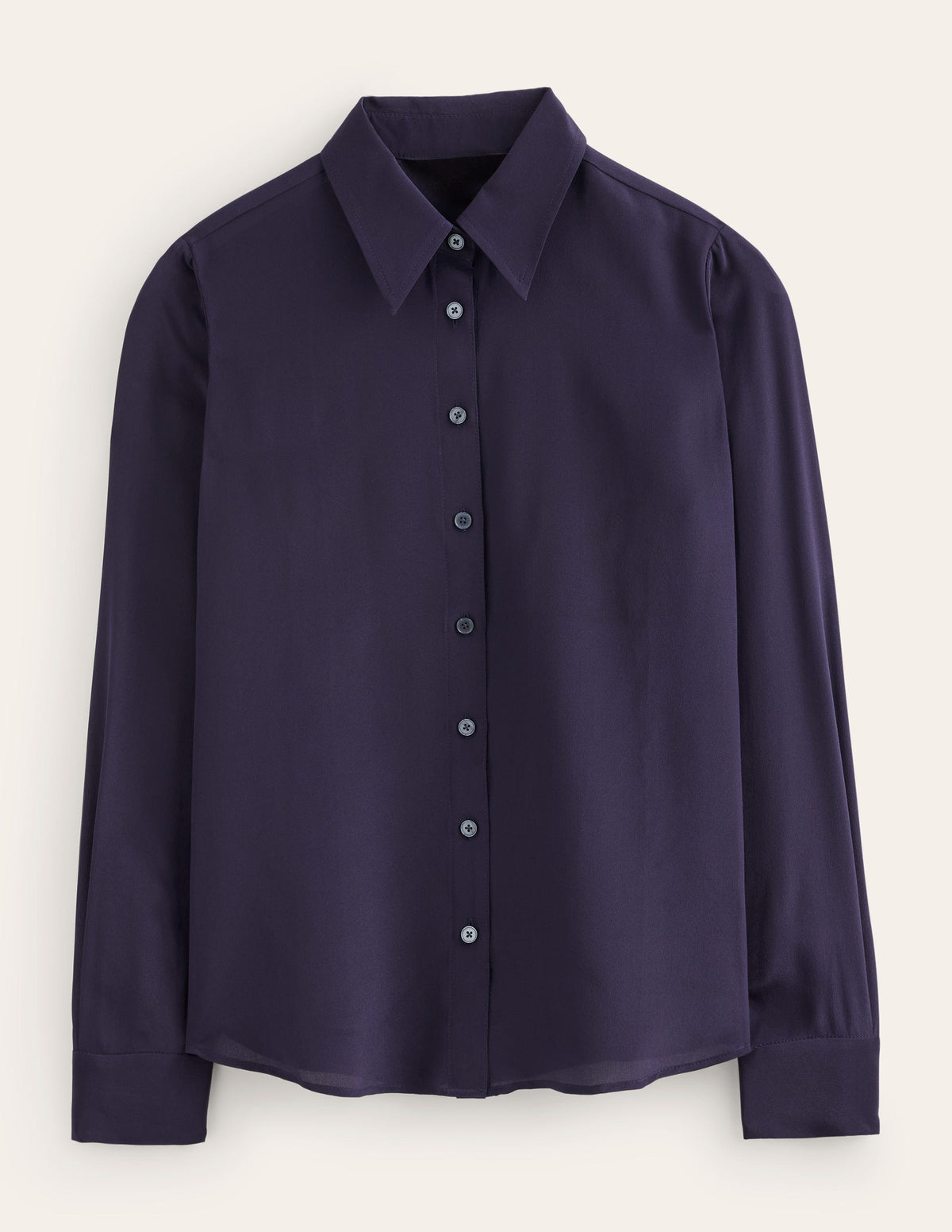 Sienna Silk Shirt-Navy - Image 6