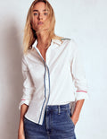 Chemise Sienna saisissante en coton-Blanc, détails multi