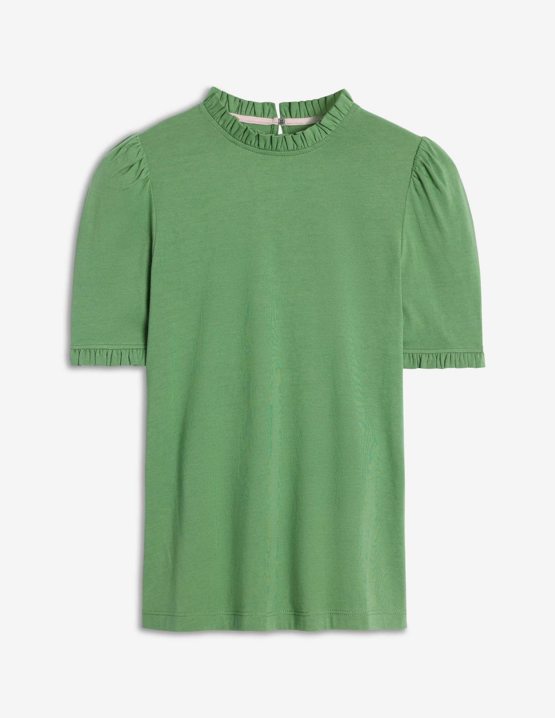 Superweiches T-Shirt mit Rüschendetail-Krötengrün-6
