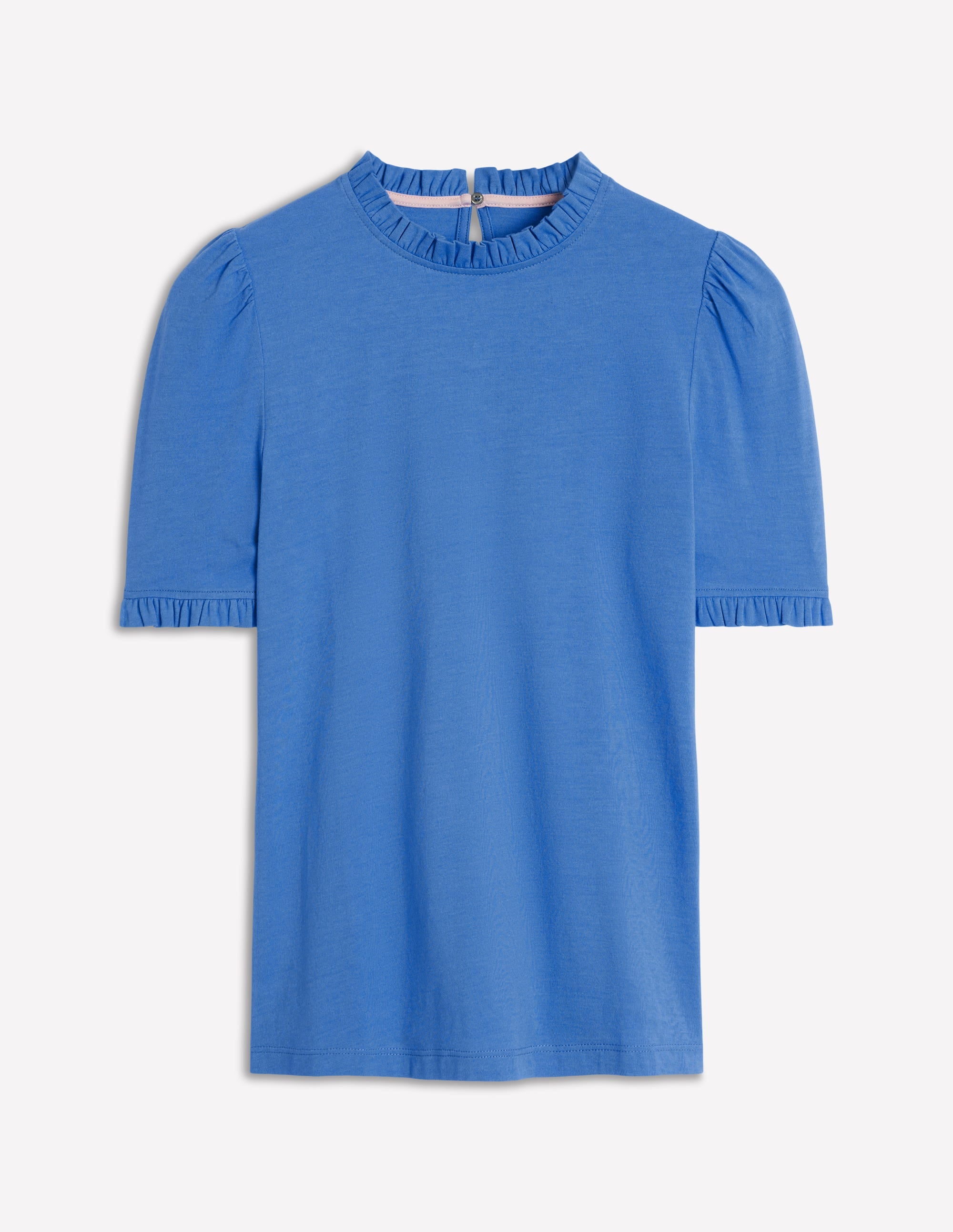 Superweiches T-Shirt mit Rüschendetail-Frühlingswiese - Image 6