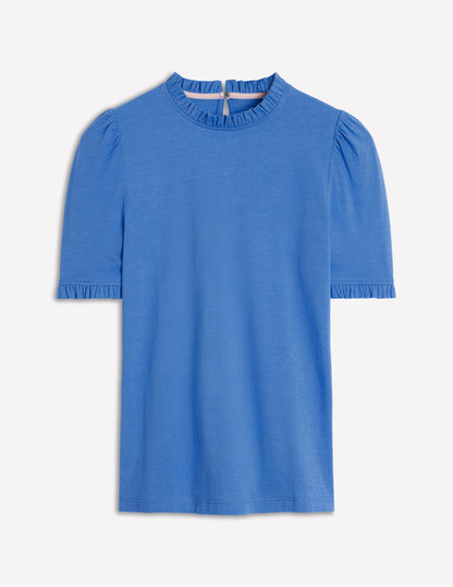 Superweiches T-Shirt mit Rüschendetail-Frühlingswiese-6
