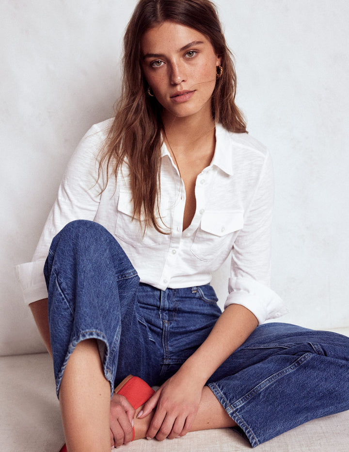 Amy Jersey-Hemd-Weiß