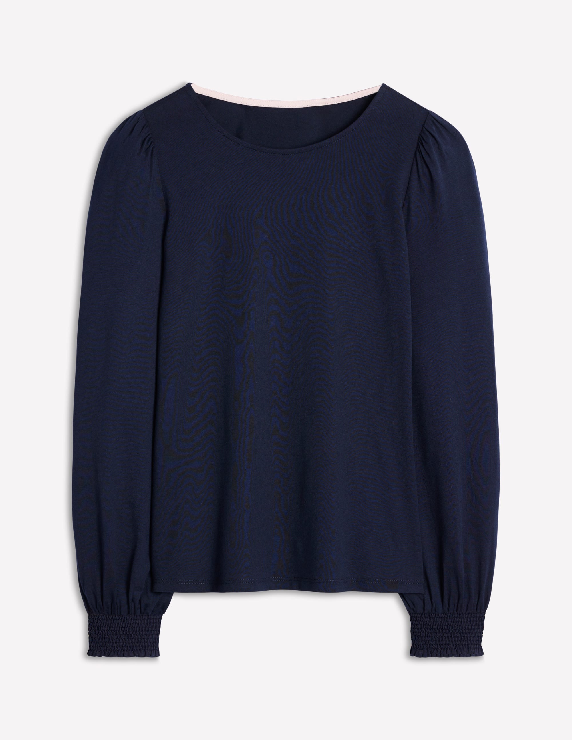 Top ultra-doux à poignets smockés-Bleu marine - Image 5