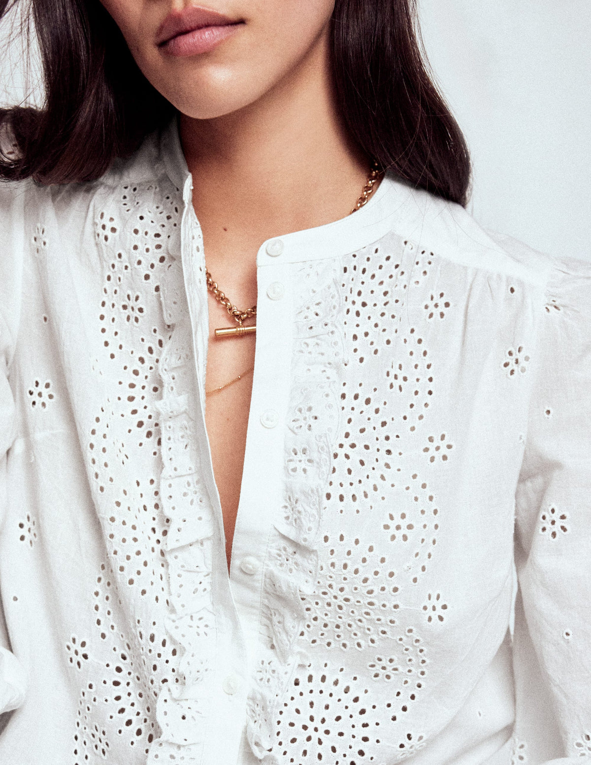Top Alice avec broderie anglaise-Blanc - Image 2