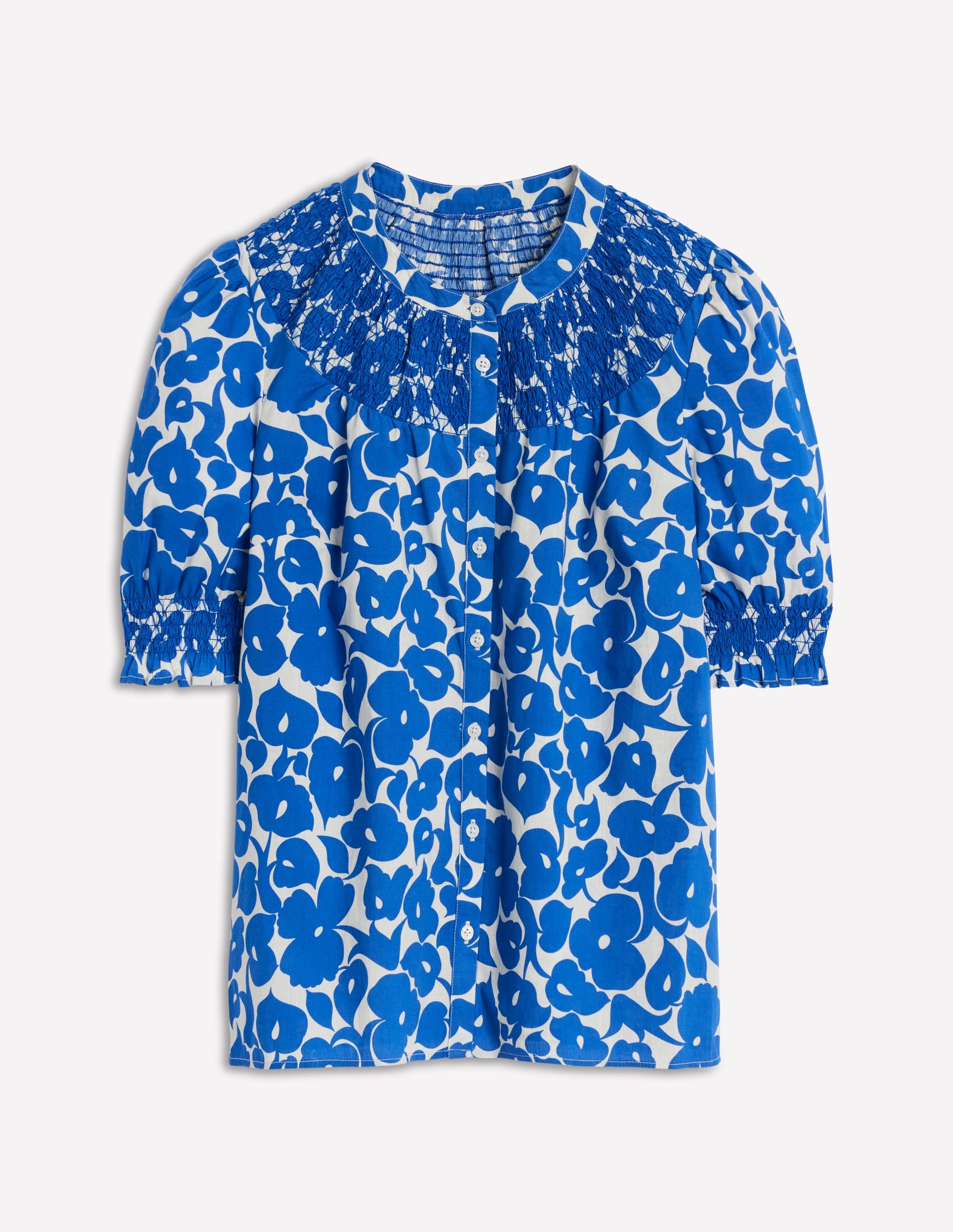 Top Effie à manches courtes-Bleu vif, motif Leafy Grove - Image 5