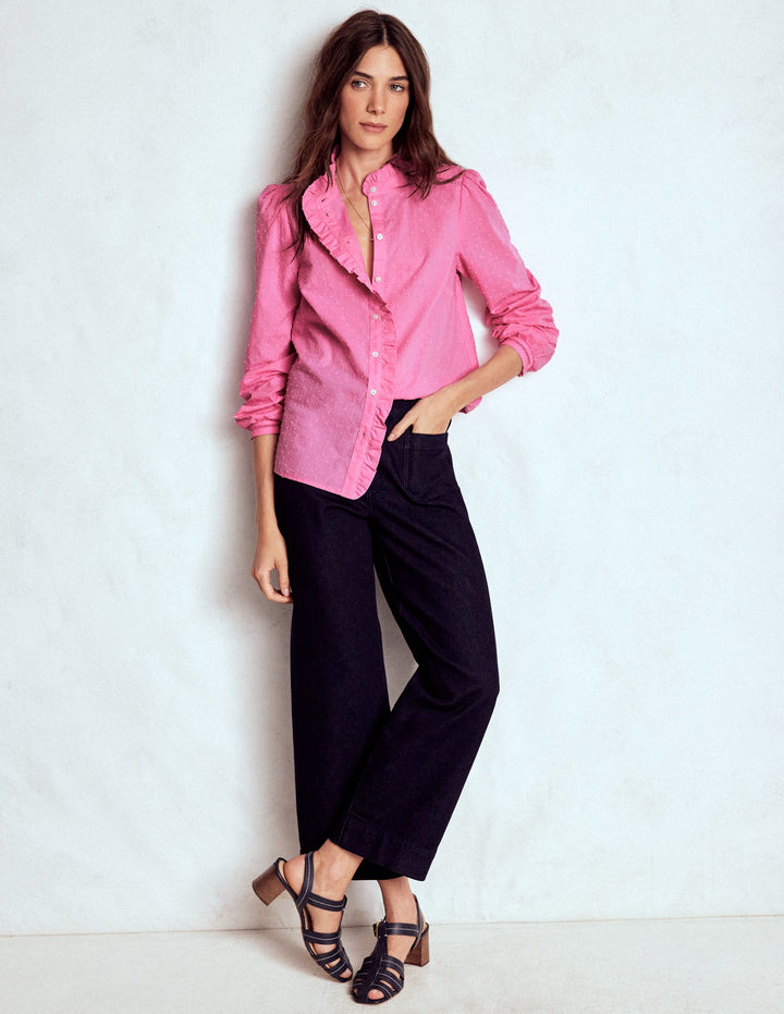 Helana Baumwolloberteil aus Dobby-Gewebe-Rosenblüte