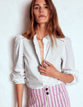 Top Helena en plumetis de coton-Blanc