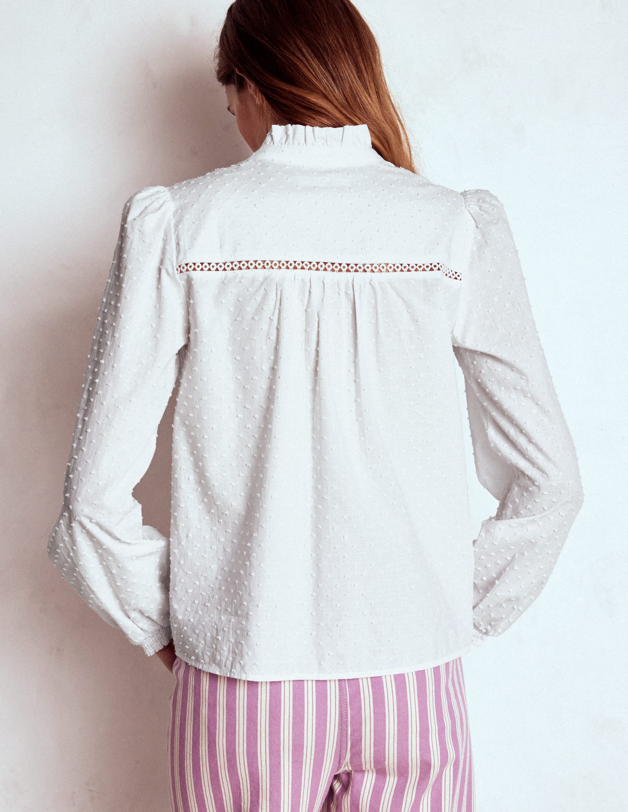 Top Helena en plumetis de coton-Blanc - Image 3