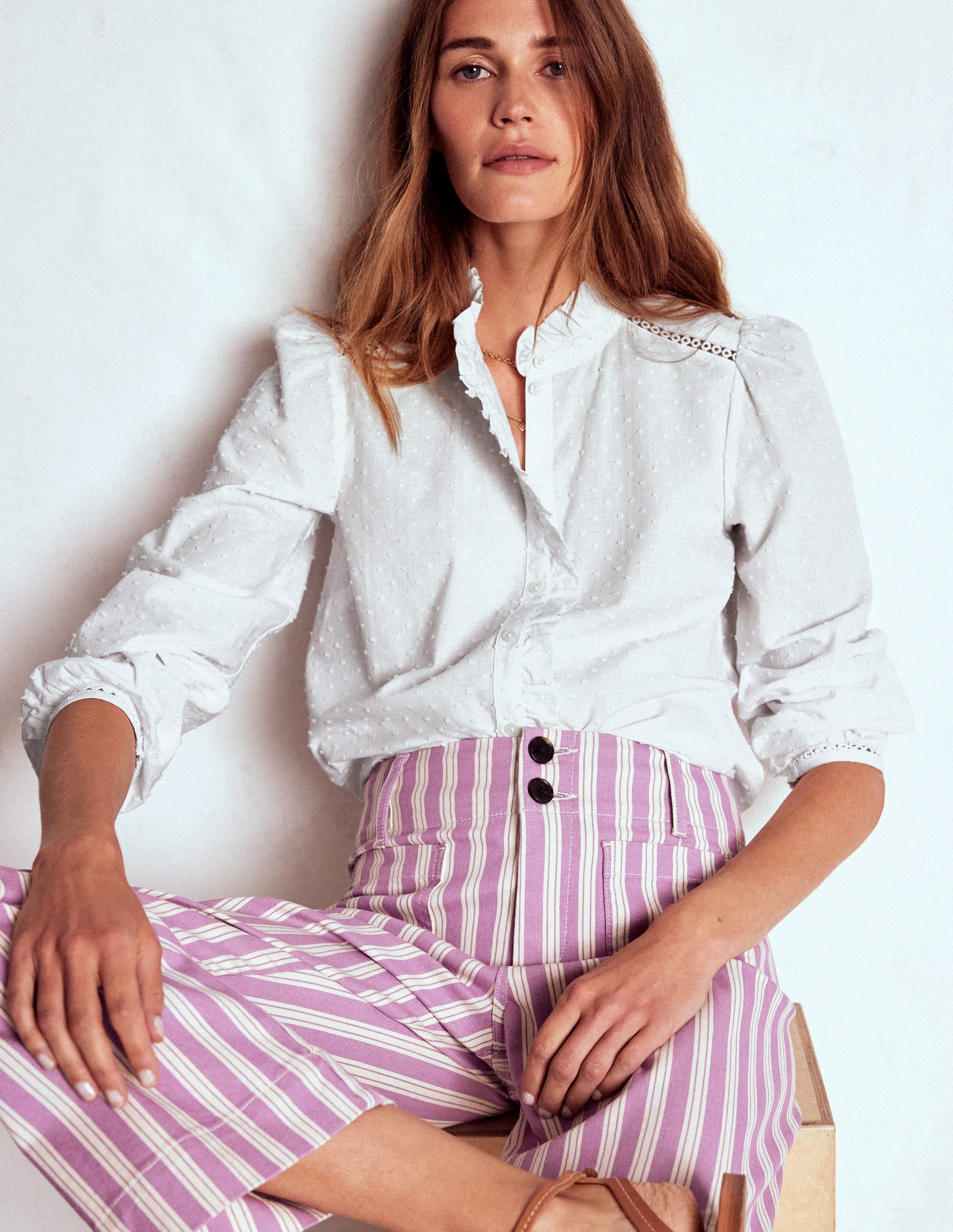 Top Helena en plumetis de coton-Blanc - Image 4