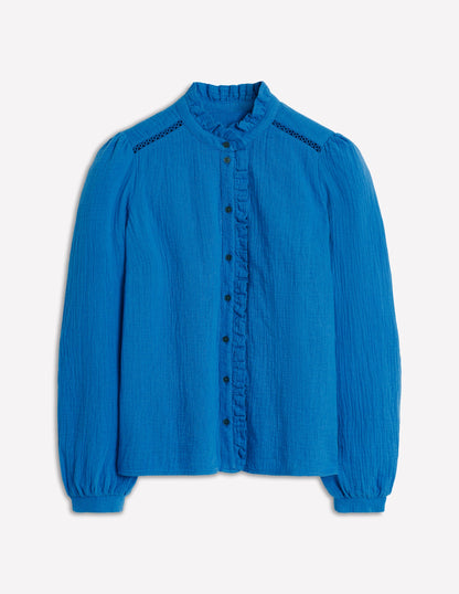 Helena Double Cloth Top-Kingfisher Blue-5