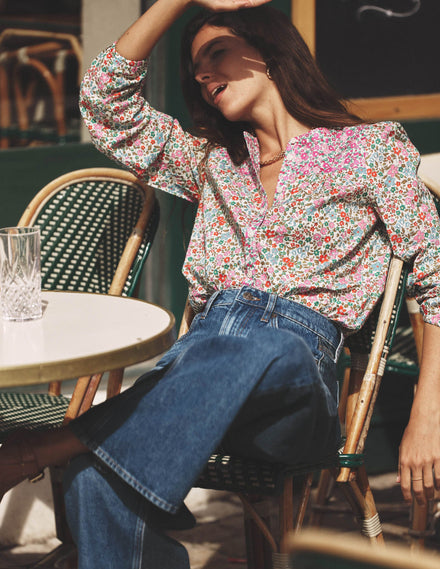 Corrine Baumwolloberteil-Blumenbeet