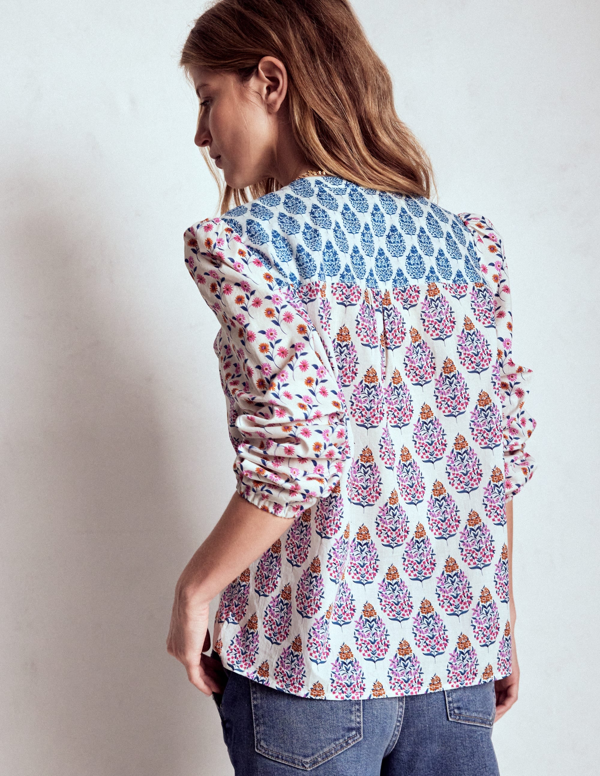 Top Corrine en coton-Multi, bouquet de fleurs sauvages - Image 3
