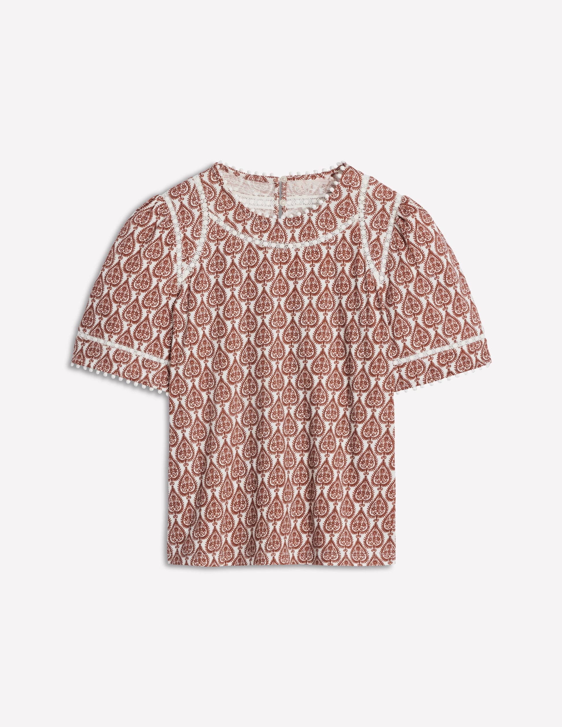Mila Oberteil mit Spitzenbesatz-Naturweiß und Cognac, Geo-Ornament-4